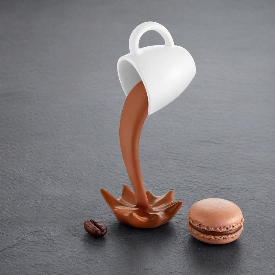 Floating Spilling Coffee Cup Splash Coffee Mug Figurine Funny Pouring Statue Novelty Resin