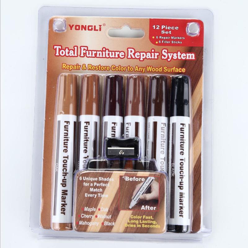 Wood Floor Scratch Repair Pen Set - Touch-Up for Wood Grain Coloring
