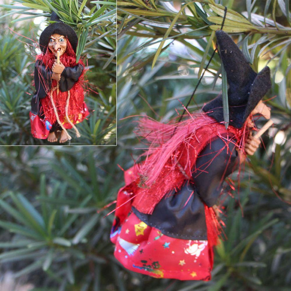 DIY Decoration Halloween Garden Bar Decor Ghost Festival Hanging Doll Witch Figurine Witch Pendant