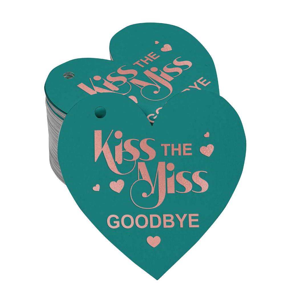 Inkdotpot 100 шт. в упаковке. Бирка из настоящей серебряной фольги с поцелуем «Мисс на прощание» на девичник.