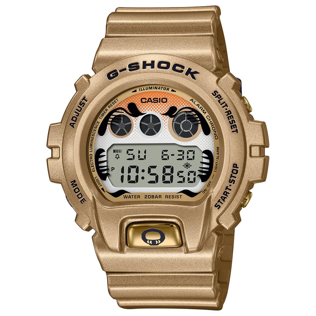 Casio Мужские кварцевые часы G-SHOCK с resin-корпусом, водозащитой 200 м, ударопрочностью, будильником DW-6900GDA-9