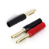 Музыкальный звуковой разъем типа «банан» для акустического кабеля, разъем с двумя винтами, позолоченные разъемы типа «банан» для акустического провода