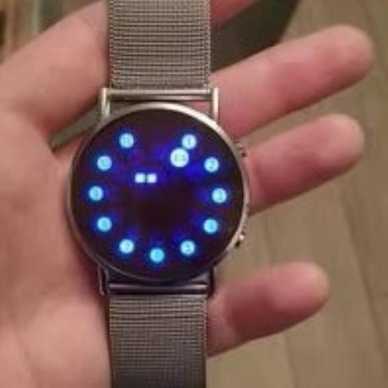 LED Fashion Cool Digital Watch Unisex Men Women Kid Watch Luxury Mesh Binary Digital Hour Clock Quartz Luminous
