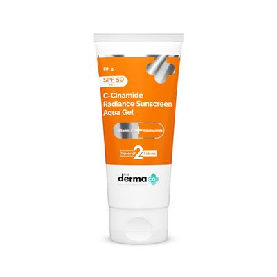 The Derma Co Солнцезащитный аква-гель C-Цинамид SPF 50 PA++++ Витамин C Ниацинамид 80 мл Упаковка 1 Легкий гель