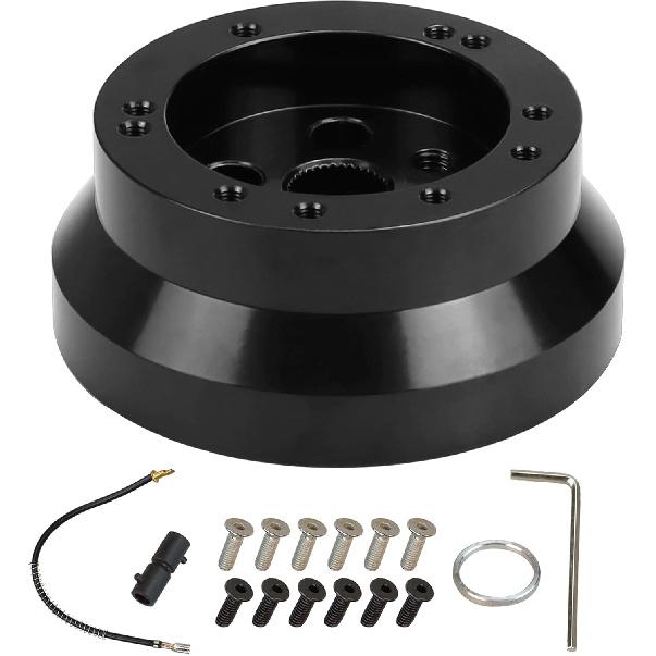 Universal 5 & 6 Hole Steering Wheel Hub Adapter Compatible with Chevy GMC Trucks Pickup Vans Jeep Chrysler Dodge Pontiac Cadillac,Billet Aluminum