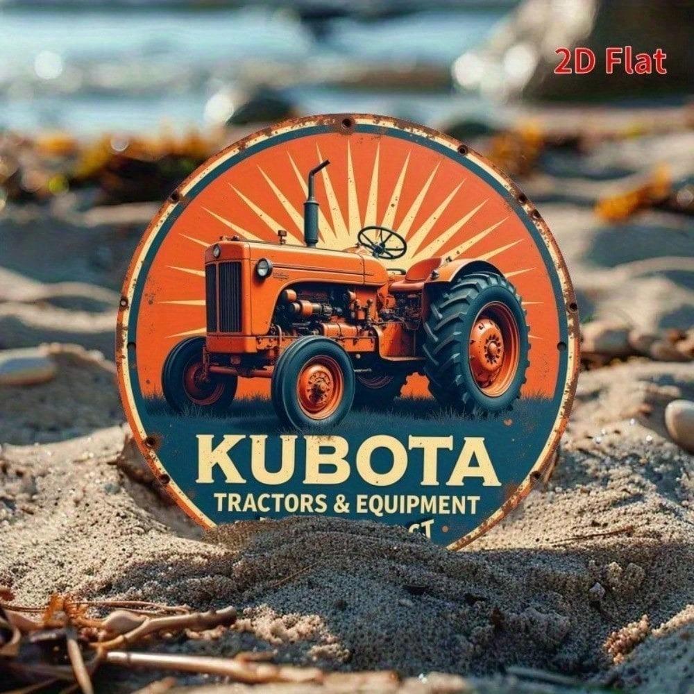 Винтажная металлическая жестяная табличка с изображением трактора Kubota, ретро-декор для стены с сельскохозяйственной техникой, для гаража, мужской комнаты