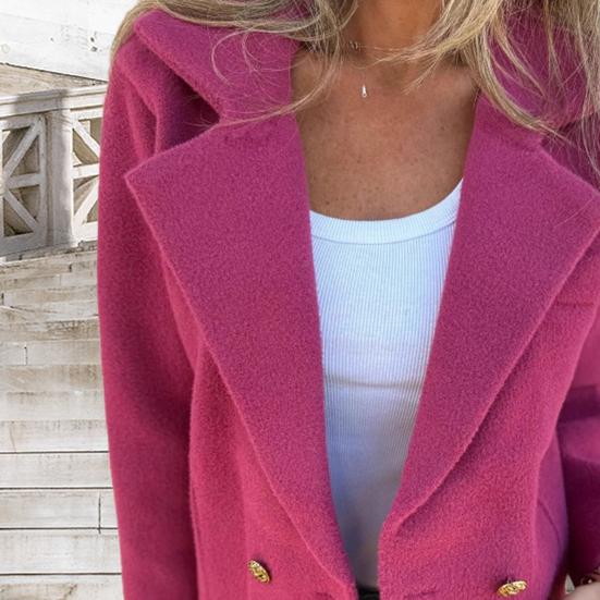 Женский укороченный тренч с лацканами с вырезом, двубортное пальто-пиджак для офисной работы, осенне-зимняя верхняя одежда