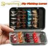Fly Fishing Lures Mix Size Baits 44pcs Fly Fishing Baits Sets with Box Fishing Baits Hooks Fishing