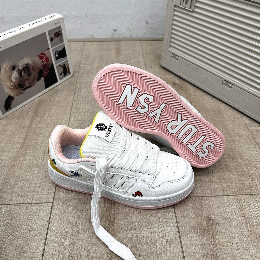 Обувь для сноуборда Niche в гонконгском стиле, оригинальная обувь в виде мультяшного хлеба, весна 2025, универсальная спортивная обувь для сноуборда, повседневная белая обувь