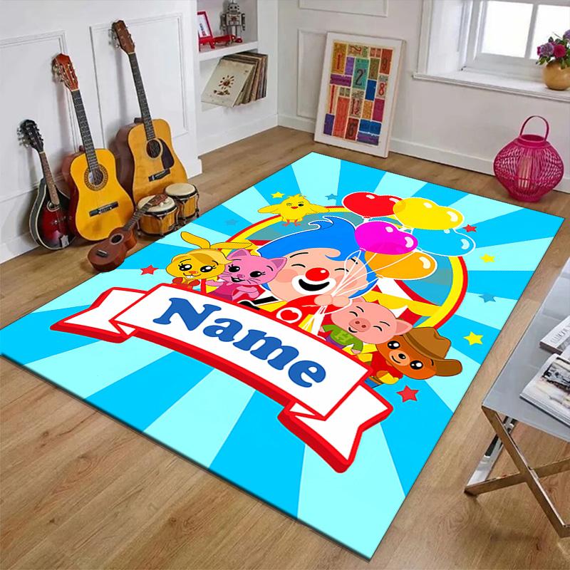 Custom Flim Flim Mat Personalized Name, Polyester Washable Indoor Entryway Rug, Gift for Christmas, Easter, Thanksgiving Day