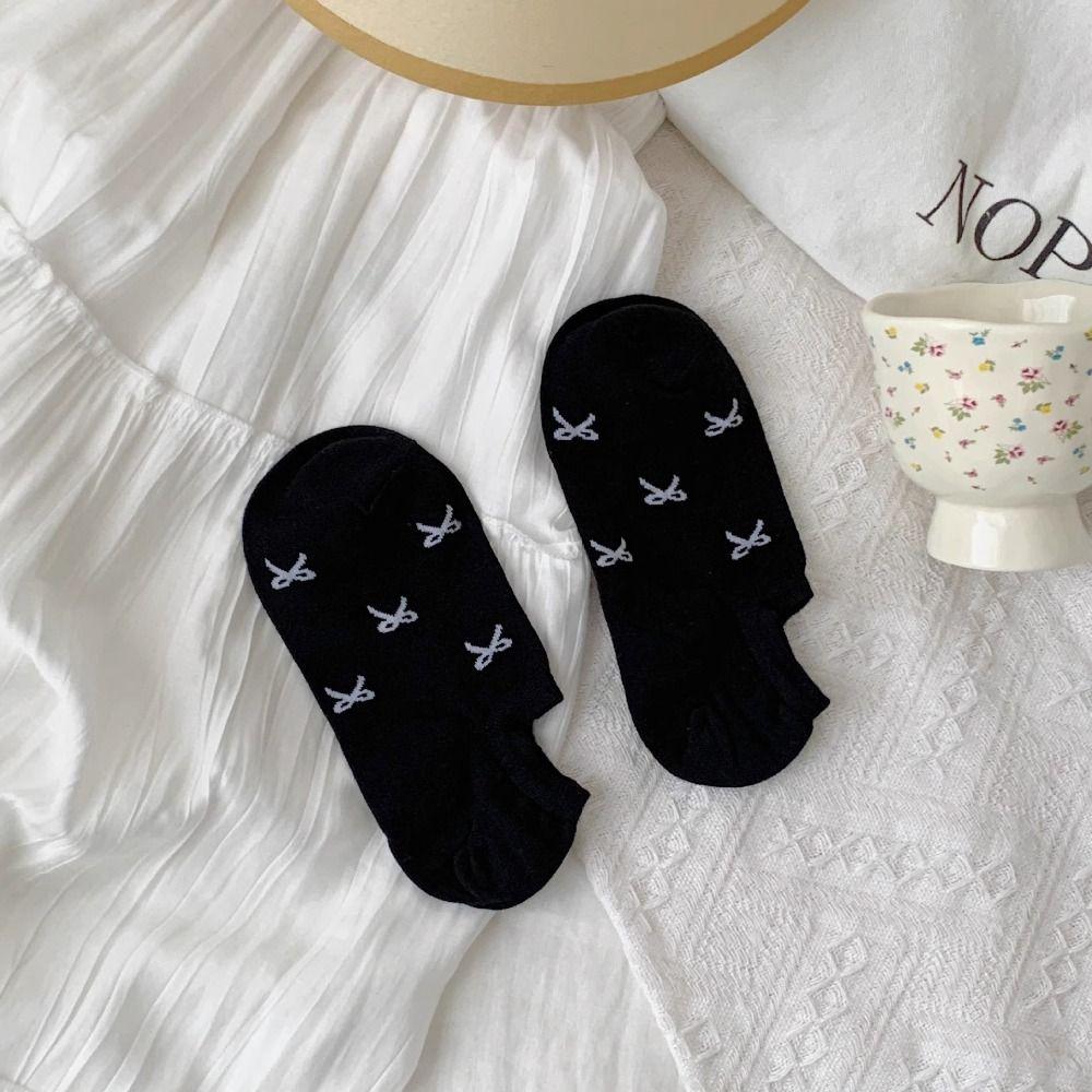 Cotton Short Socks Breathable Heart Embroidery Socks New Thin Socks
