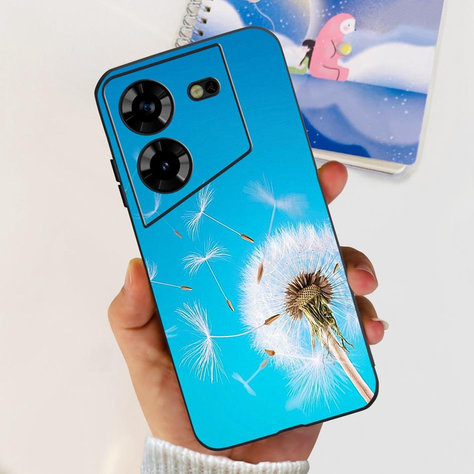 For Tecno Pova 5 2023 Case LH7n Fashion Butterly Flower Soft Silicone Phone Back Cover For Tecno Pova 5 4G Funda on Pova5 Bumper