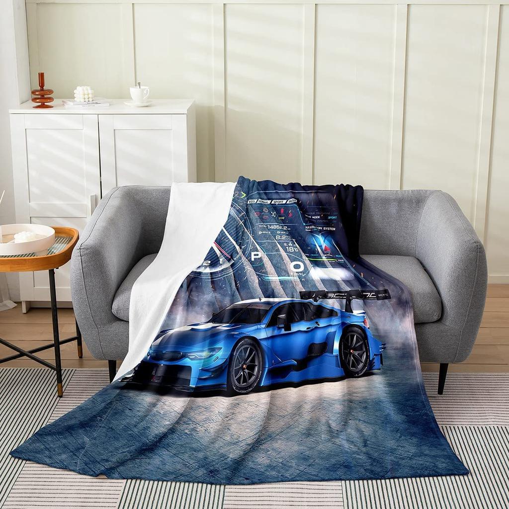 Cool Boy Racing Blanket For Men Flannel Blanket