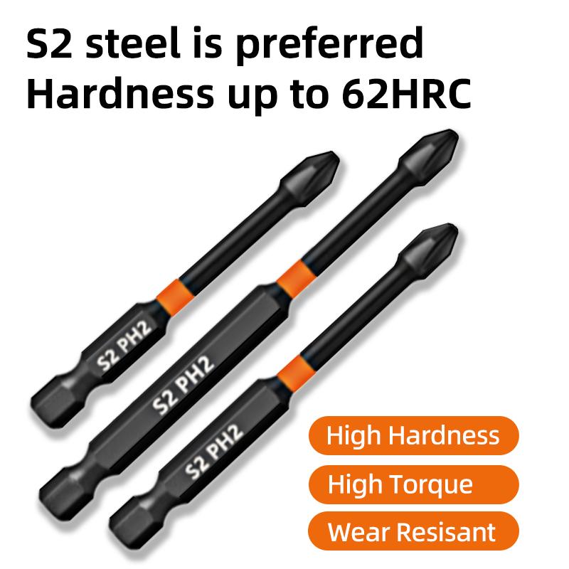 PH2 Ударная сильная магнитная отвертка с крестообразной головкой высокой твердости, крестовая отвертка, бит, электрическая отвертка, набор шестигранников