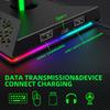 Lanxinda EB05 Gaming Headset Stand with RGB Lighting Dual USB and Type-C Ports Touch Control Holiday Lights ABS Material