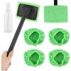 Car Windshield Cleaning Tool, Windshield Cleaner with 5 Reble Microfiber Pads and Extendable Handle, Auto Glass Wiper Kit for Interior/Exterior Dirty