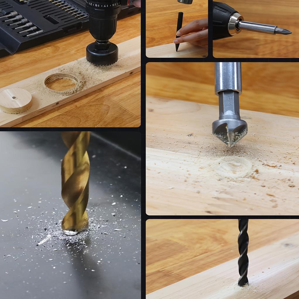 418 шт. Сверла, Набор сверл и Сверло для дерева, металла, кладки, цемента, Набор бит для отвертки Комбинированный набор Идеально подходит для домашнего ремонта