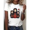 Женская футболка Martrium с принтом русских матрешек, повседневная, с круглым вырезом, с коротким рукавом, летний топ