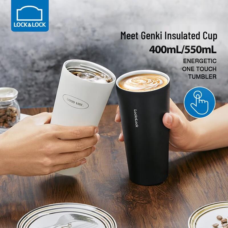LOCK&LOCK Insulated Coffee Mug with Flip-Top Lid