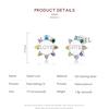 BAMOER 925 Sterling Silver Love Amout Round Stud Earrings Rainbow Color Plated Platimun Fine Jewelry
