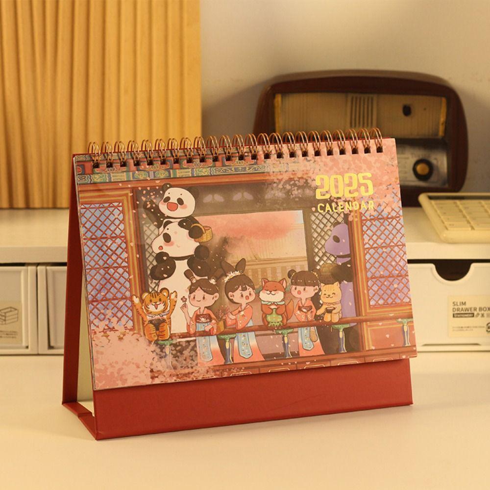 Schedule Standing Flip Calendar Ancient Style Desktop Monthly Calendar Home Office Supplies