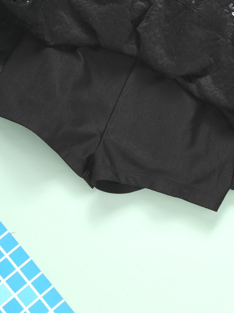 Детский карнавал, косплей, тематическая вечеринка, танцевальная одежда для команды поддержки, костюм для девочки-гонщицы, платье с блестками и клетчатым принтом, юбка-пачка