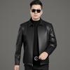 Весна и осень, новая мужская кожаная куртка из овчины, деловая куртка для папы среднего возраста из мягкой кожи с лацканами