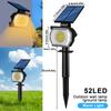 Солнечные точечные светильники наружные 52/50 светодиодных солнечных светильников IP65 водонепроницаемые 3 уровня яркости прожектора ландшафтное освещение для двора сада газона