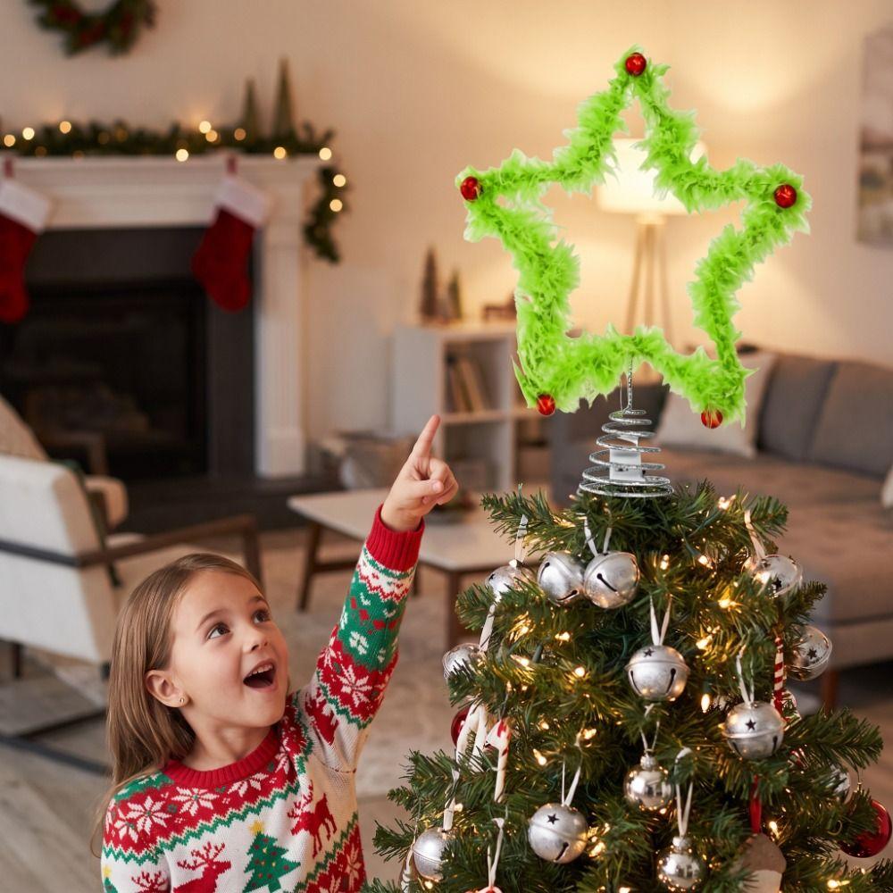 Creative Design Plush Star Decoration Furry Christmas Tree Decorations Home Decor