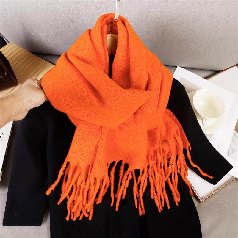 New Winter Scarf For Women Long Warm Cashmere Scarves Hijab Solid Lady Shawl Wrap Female Pashmina Bandana Head Scarfs