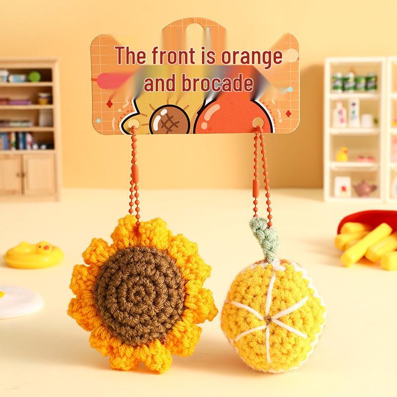 Шерстяной вязаный вручную плюшевый брелок-подвеска для сумки в виде бургера и картофеля фри