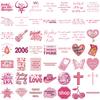 50 New Pink Romantic Quotes Graffiti Stickers Decorate Ipad Suitcase Notebook Diy Waterproof