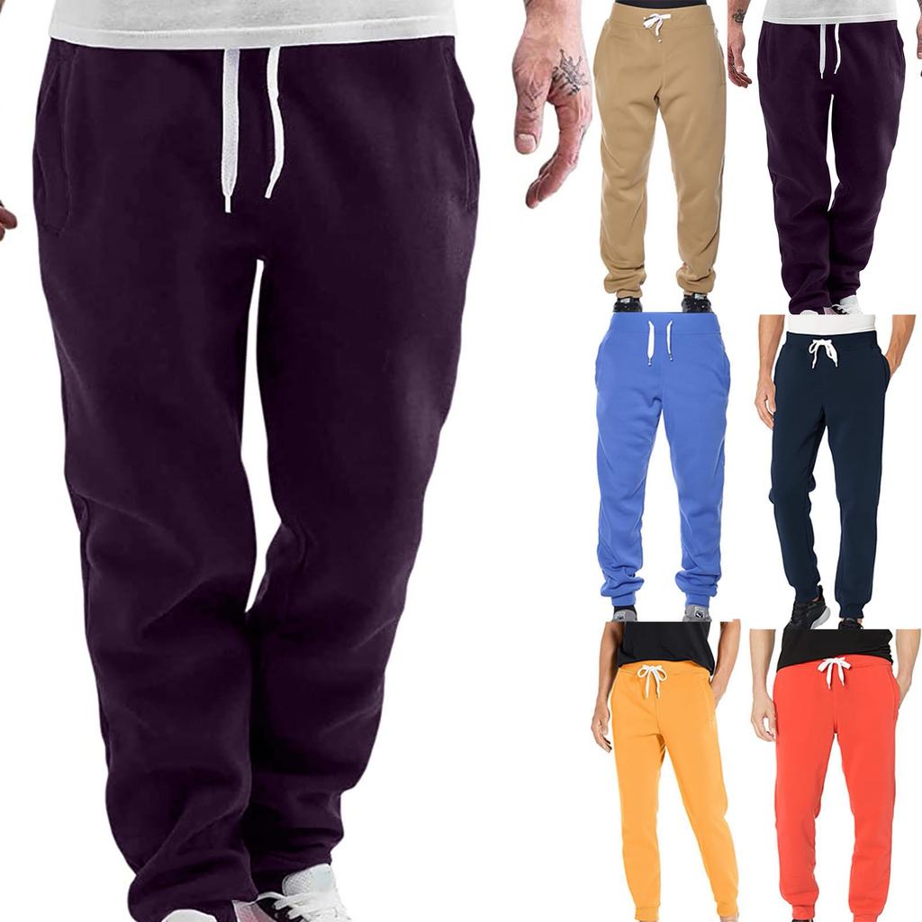 Plush And Thick Warm Leggings Elastic Waist Pocket Casual Pants Sweatpants