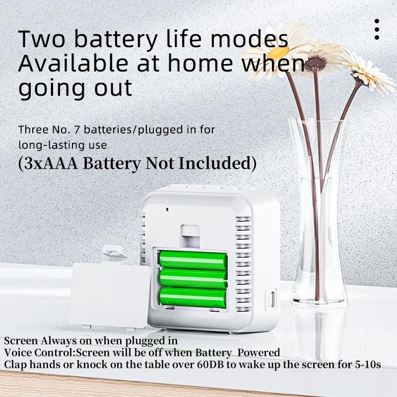 Голосовое управление Цифровой будильник TEMP Дата 2 будильника Ночной режим Повтор 12/24H Функция «антибеспокойство» Электронные светодиодные настольные часы