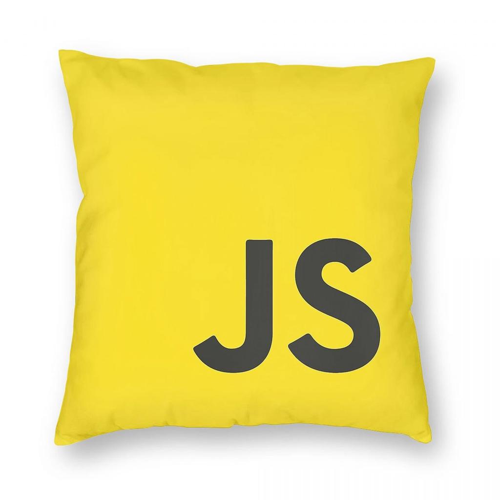 Подушка квадратная с логотипом Js JavaScript, наволочка из полиэстера, льна, бархата, с молнией, декоративная наволочка, чехол для подушки на диван x