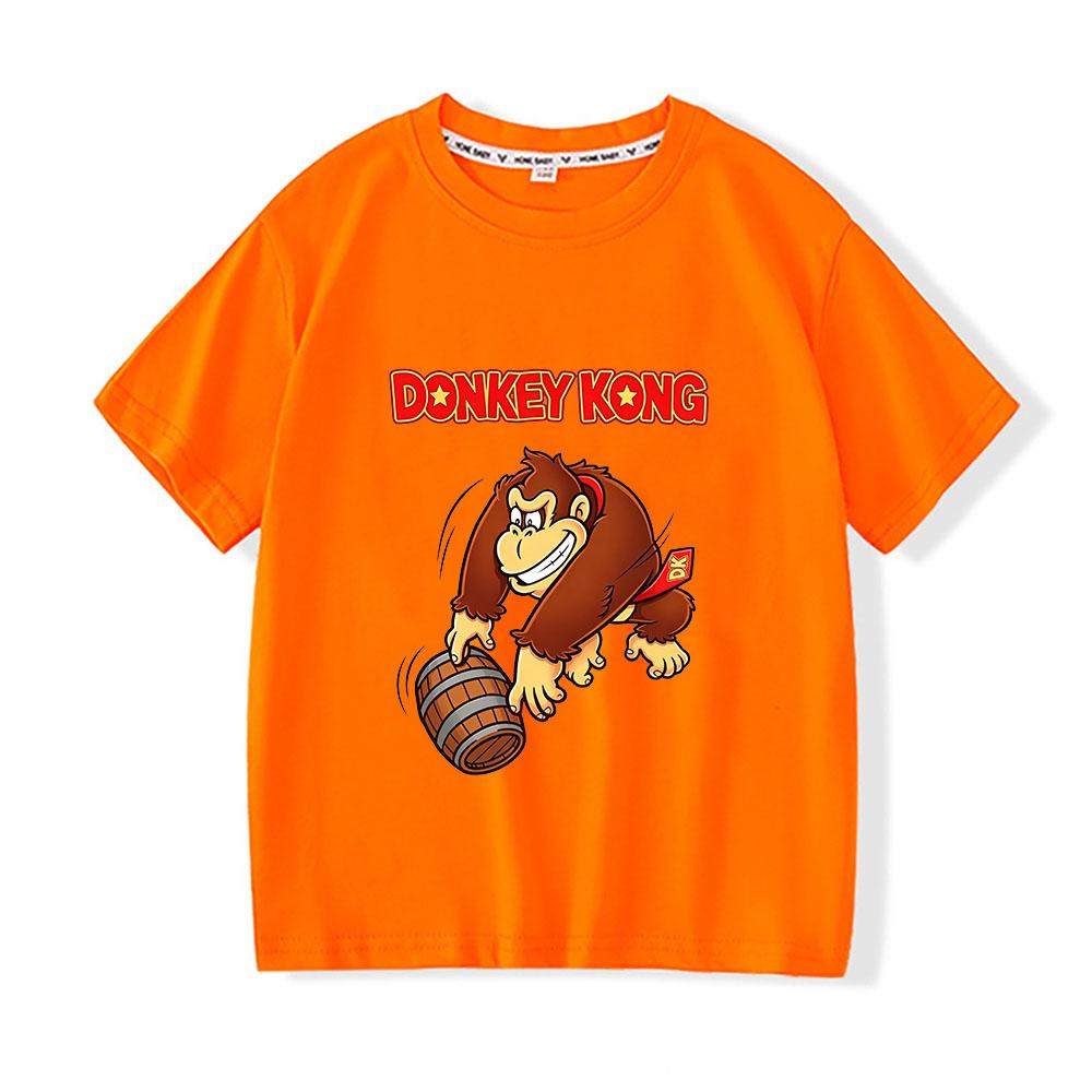 Game Donkey Kong Bananza Children's T-shirt 100% Cotton Cartoon Print Tees Cute Boys Girls Short Sleeve O-neck Kids Tops Summer