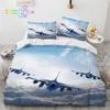 Airplane 3D Print Flying Plane Comfortable Duvet Quilt Cover Pillowcase Bedding Set Children Bedroom Decoration Home Textile