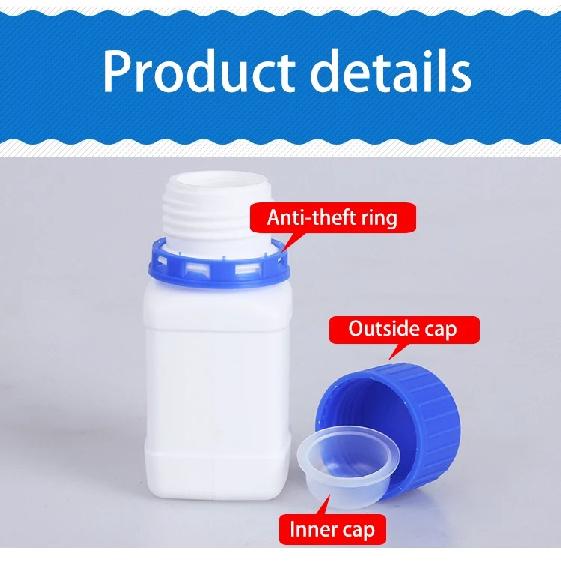 10Pcs Empty Square Plastic Bottles Leakproof Liquid Storage container Food Grade HDPE bottles 60ML/100ML/250ML