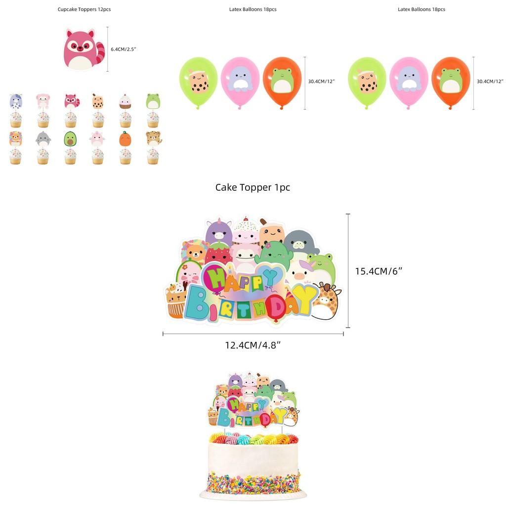 Squishmallows Birthday Party Kit For Kids Includes Cake Topper Balloons And Banner