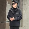 Мужская повседневная деловая парка со съемным капюшоном и утепленным пальто