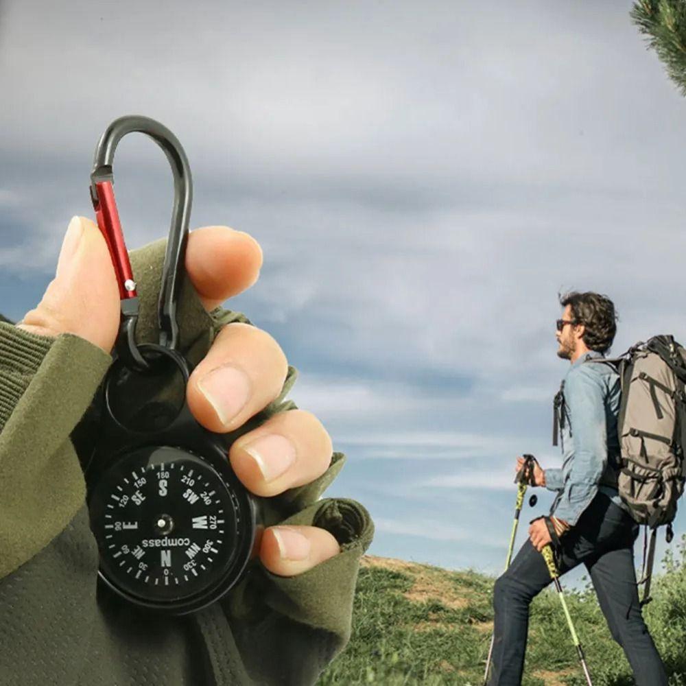Built-in Compass Compass Hook Stainless Steel Key Carabiner Portable Climbing Hook Daily
