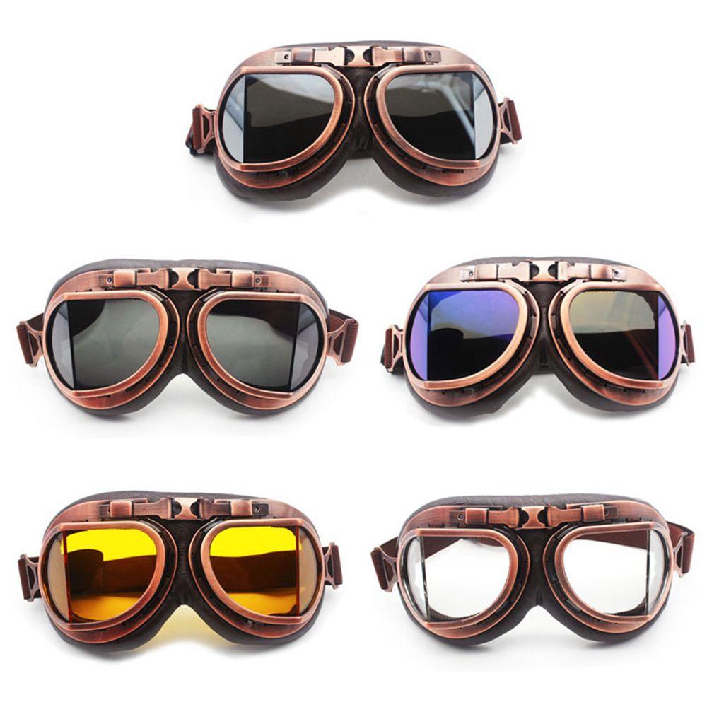 Dustproof Snowboard Vintage Protective Gears Retro Goggles Cruiser Scooter Pilot Motorcycle Glasses