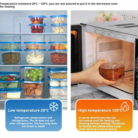 6 шт. более четкая коробка с крышкой, штабелируемая прозрачная герметичная многоразовая коробка для хранения продуктов, безопасные контейнеры для хранения в морозильной камере в микроволновой печи