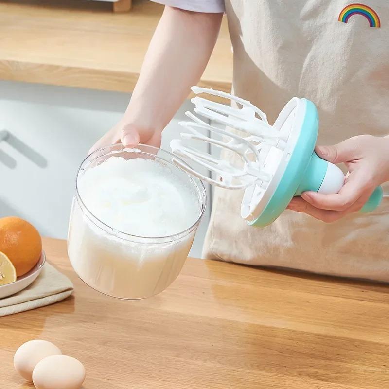 Semi-automatic Manual Whisk Ergonomic Labor-Saving Handle Egg White Cream Cake Hand Crank Mixer Household Kitchen Tools