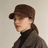 Retro Flat Top Hat Imitation Suede Rivet cap Korean Style Baseball Cap  for Women