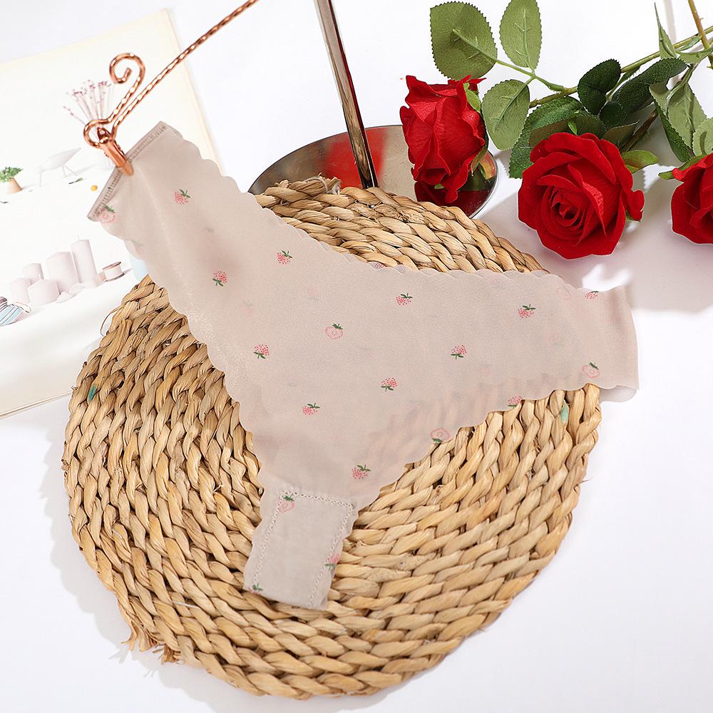 2025 Ультратонкие бесшовные стринги-волна из ледяного шелка с низкой посадкой и хлопковой ластовицей - Удобное и дышащее женское белье