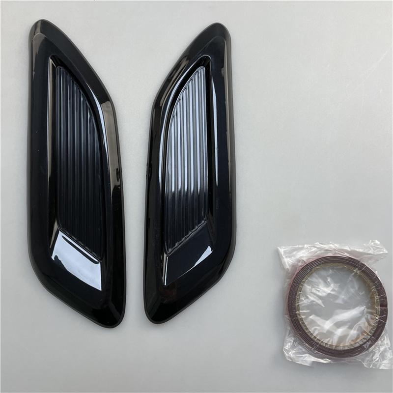 New 2Pcs Car Hood Scoop Air Flow Intake Decor Hood Vent Cover Bonnet Decorative Trim