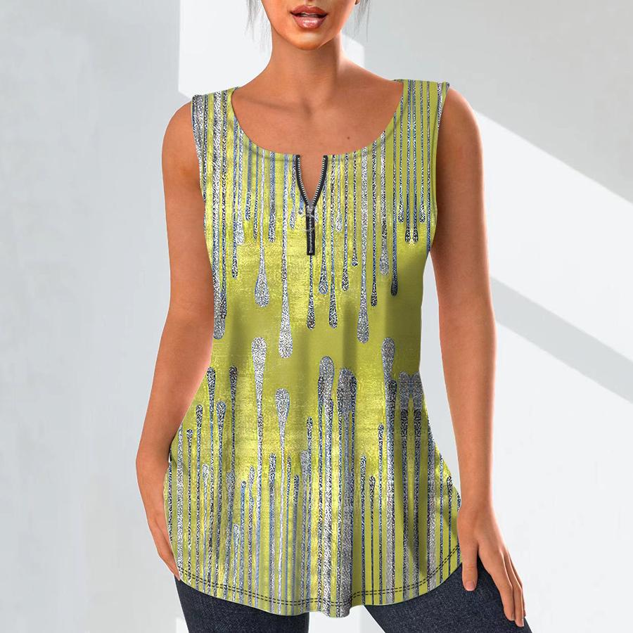 Женские модные рубашки с v-образным вырезом, повседневные топы, футболка, женский жилет с 3D золотым узором, блузка без рукавов больших размеров, топы на бретелях