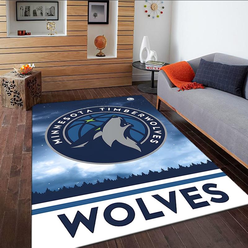 Timberwolves Logo Carpet, Kitchen Rugs, Yoga Mat, Non-Slip Mats, Rug for Bathroom, Living Room bedroom, Camping Rugs Christmas Gift
