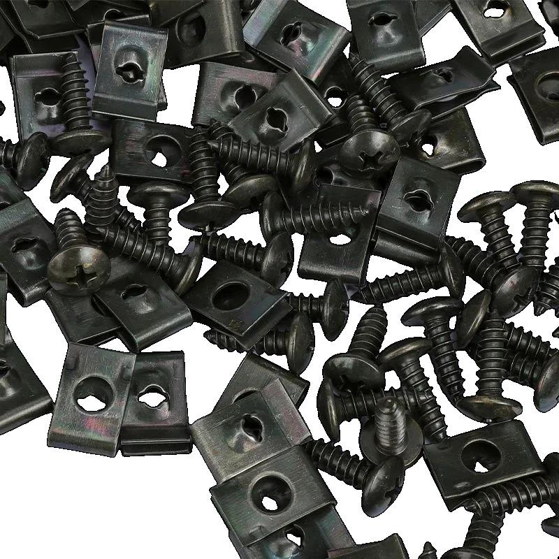 40 шт. металлические U-образные прокладки, комплект саморезов, автомобильные саморезы, крепежные детали, универсальные аксессуары для модификации авто, мотоцикла